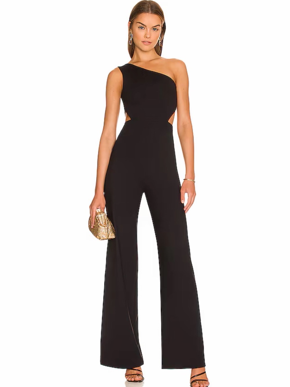 x REVOLVE Asymmetrical Cut Out Jumpsuit in Black